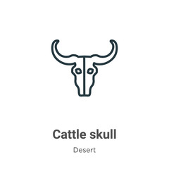 Cattle skull outline vector icon. Thin line black cattle skull icon, flat vector simple element illustration from editable wild west concept isolated stroke on white background
