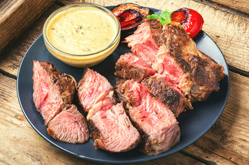 Grilled beef steaks