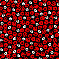 Seamless floral pattern with hand draw spring flower