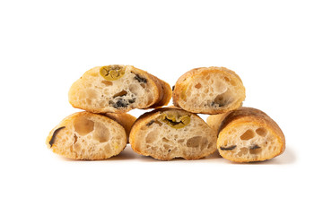 buns sliced isolated on white