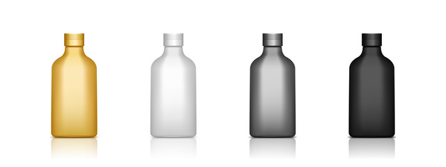 Set of realistic 3d plastic bottles mockup isolated on white background
