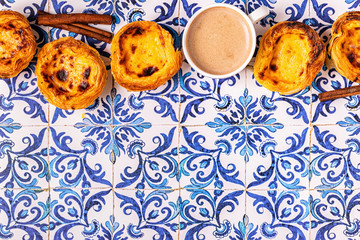 Egg tart, traditional Portuguese dessert, pastel de nata.