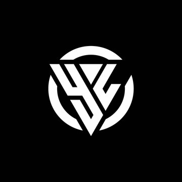 YL logo with triangle shape and circle rounded design template