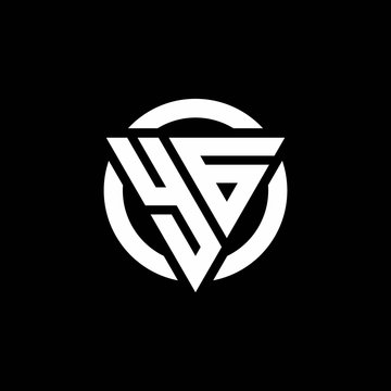 YG logo with triangle shape and circle rounded design template