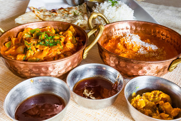 Nourriture dans un restaurant indien