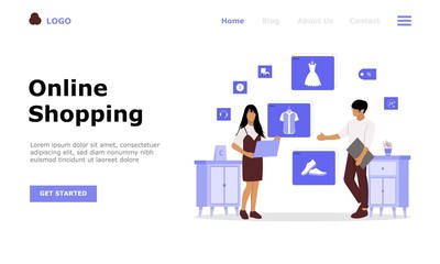 Online Shopping Vector Illustration Concept, Suitable for web landing page, ui,  mobile app, editorial design, flyer, banner, and other related occasion