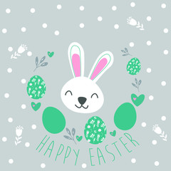 Easter collage, easter eggs, greeting card, vector graphic