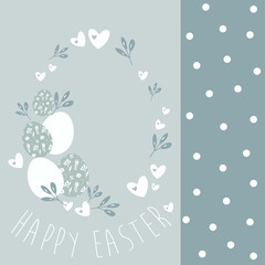 Easter collage, easter eggs, greeting card, vector graphic