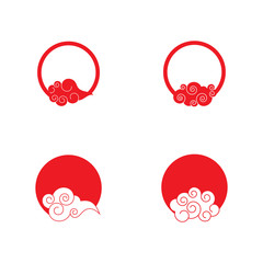 Chinese clouds logo vector illustration