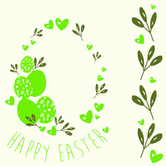 Easter collage, easter eggs, greeting card, vector graphic