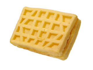 Waffles on a white background 
