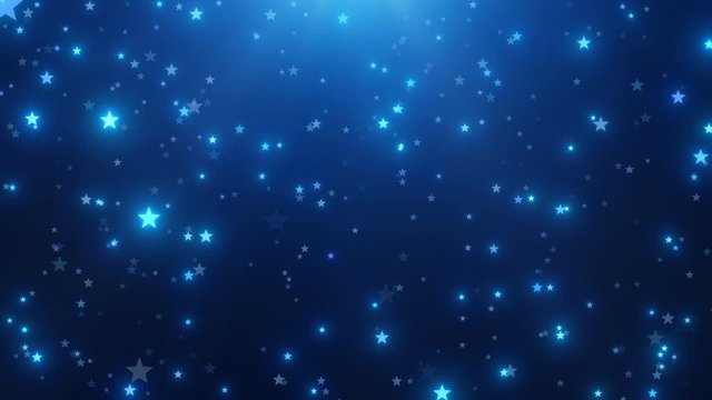 blue stars particles celebration backdrop