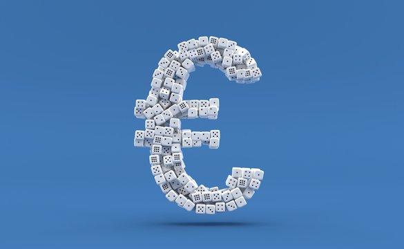 Dice in euro currency symbol