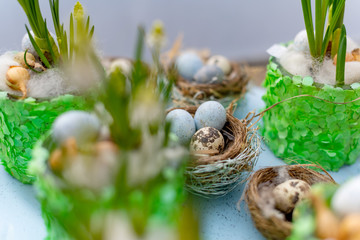 Ostergestecke, Tischdekoration, Landhausstil, Vintage