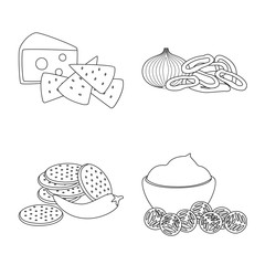 Isolated object of taste and crunchy icon. Collection of taste and cooking stock symbol for web.