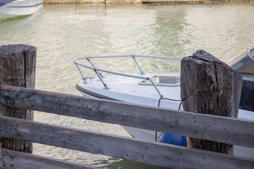 boats in venice near the pier