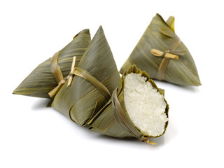 Rice dumpling on white background 
