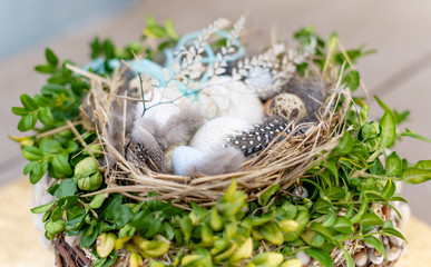 Ostergestecke, Tischdekoration, Landhausstil, Vintage