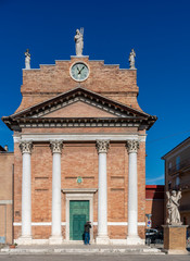 Fototapeta na wymiar church Santa Maria del Pesaro port in Italy