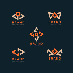 Set of geometric logos