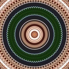 Round gradient mandala. mandala Illustration in green and pink colors. Mandala with floral patterns. Seamless pattern with a kaleidoscope