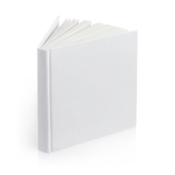 Square hardcover book or album, isolated on white background