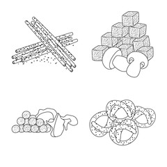 Vector illustration of taste and crunchy symbol. Set of taste and cooking stock vector illustration.