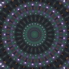 Round gradient mandala. mandala Illustration in green and pink colors. Mandala with floral patterns. Seamless pattern with a kaleidoscope