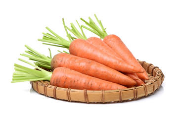 Fresh carrot on a white background