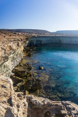 View of turquoise water beach in Aiya Napa, Cyprus. Ayia Napa coastline.