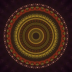 Round gradient mandala. mandala Illustration in green and pink colors. Mandala with floral patterns. Seamless pattern with a kaleidoscope