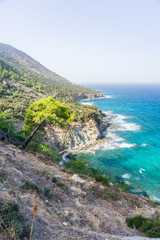 Fototapeta premium View of Akamas park in Aiya Napa, Cyprus. Ayia Napa coastline.