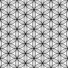 Seamless traditional Japanese ornament Kumiko.Black and white.