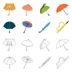 Obraz premium Vector design of protection and closed symbol. Collection of protection and rainy vector icon for stock.