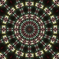 Round gradient mandala. mandala Illustration in green and pink colors. Mandala with floral patterns. Seamless pattern with a kaleidoscope