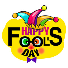 April 1 is fool's Day. The mask is funny, greeting card is suitable for birthday, humorous party.