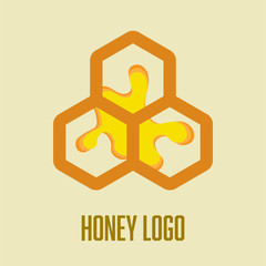 Honeycomb Bee Icon Logo Concept Design