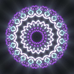 Round gradient mandala. mandala Illustration in green and pink colors. Mandala with floral patterns. Seamless pattern with a kaleidoscope