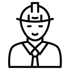 Electrical Engineer Avatar Concept, Repairman with Hard Helment on white background, Power Energy Sector Worker Vector Icon Design