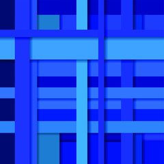 light blue and navy blue stripes intertwined in an abstract background with a shadow
