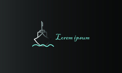 abstract art ship logo vector template