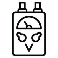 Power Volt Meter Concept, Current measurment device Vector icon design, high accuracy and user self-calibration relative loss measurements with 2 connector on white background