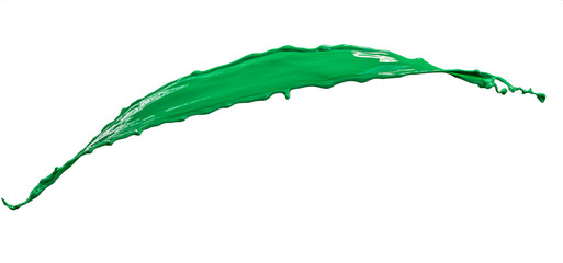 Isolated green paint splashes on white background