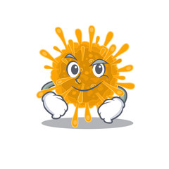 Funny coronaviruses mascot character showing confident gesture
