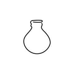 A jug, a hand- drawn icon. One line of art for design, logo. Ceramic, glass tableware, vase, household utensils.