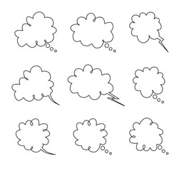 vector set of bubbles for thinking or speech text