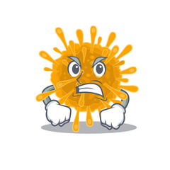 Coronaviruses cartoon character design with angry face