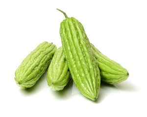 bitter gourd on the white background