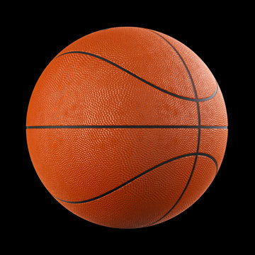 Basketball Ball Isolated on Black Background. High Resolution 3D Render.