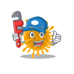 Smart Plumber coronaviruses on cartoon character design